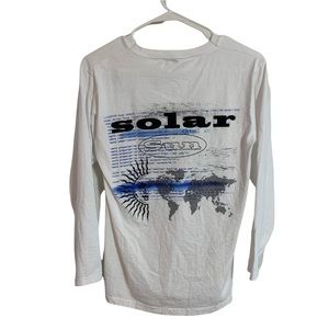 Top Shop Men's Long Sleeve T-Shirt S White Solar Sun Graphic‎ Tee Coding. 
3704